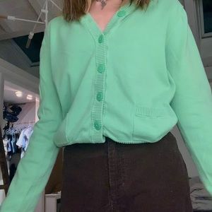 pastel button up cardigan y2k